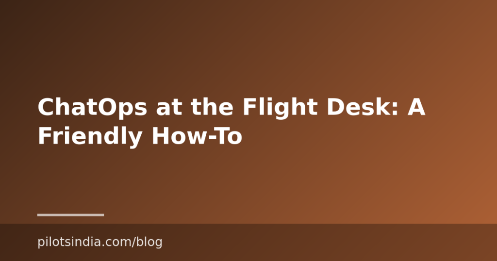 ChatOps at the Flight Desk: A Friendly How-To